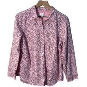 CROFT & BARROW Pink Floral Cotton Button Up Top
 Women’s XL.